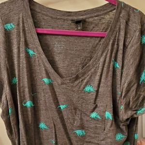 Torrid dinosaur v-neck tshirt